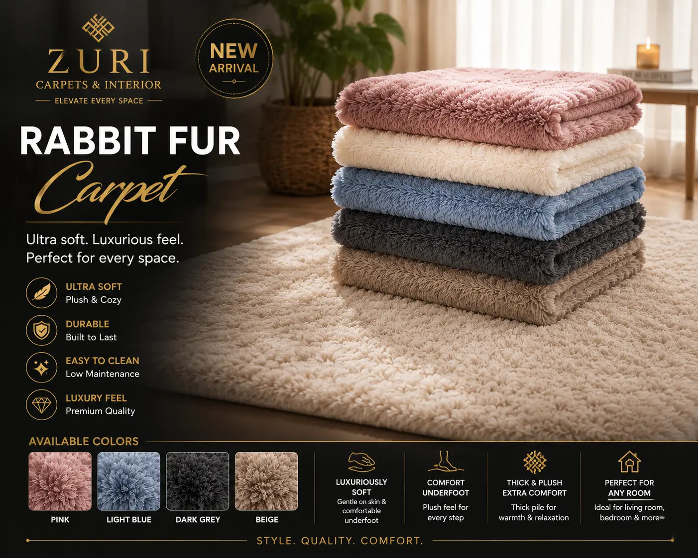 Rabbit Fur Carpets